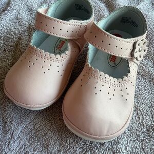 Angel Dear Pink Scalloped Mary Jane Baby Shoes